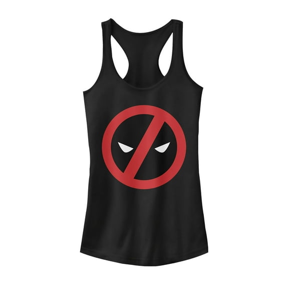 Junior's Marvel Simple Deadpool Racerback Tank Top Black X Large