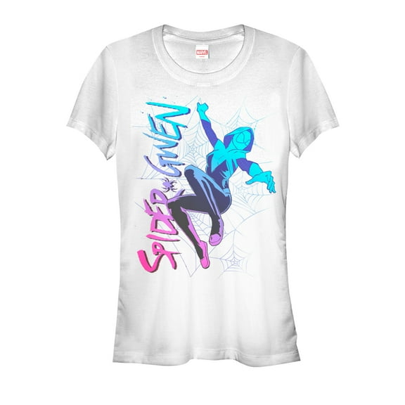 Junior's Marvel Spider-Gwen Jump  Graphic Tee White X Large