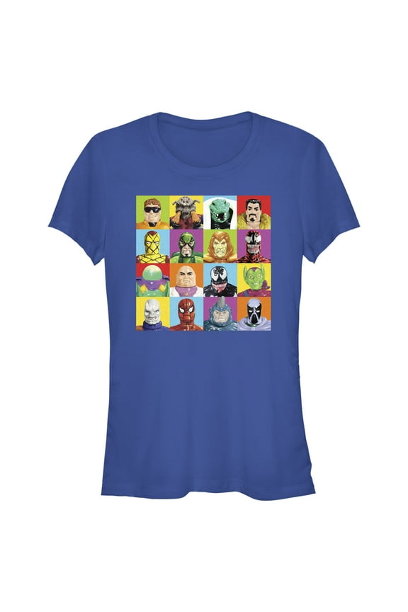 Junior's Marvel Spider-Man Beyond Amazing SPIDEY FIGURE SQUARES T-Shirt