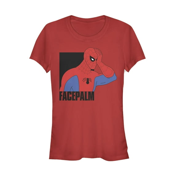 Junior's Marvel Spider-Man Facepalm Graphic Tee Red X Large