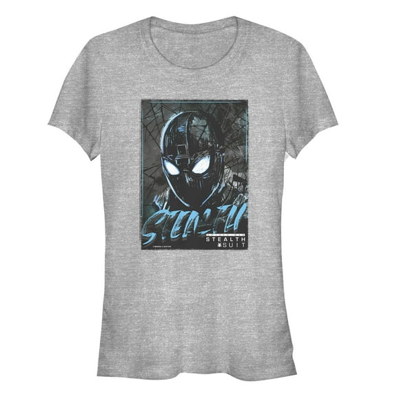 Junior's Marvel Spider-Man: Far From Home Artsy Stealth  Graphic Tee Athletic Heather X Large