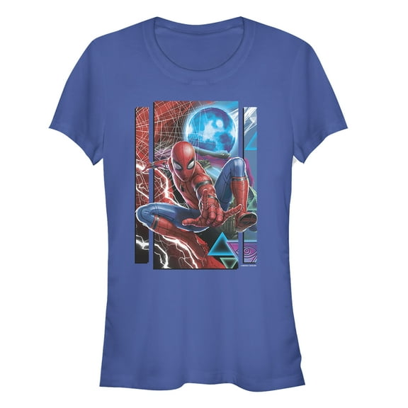 Junior's Marvel Spider-Man: Far From Home Battle Buds  Graphic Tee Royal Blue X Large