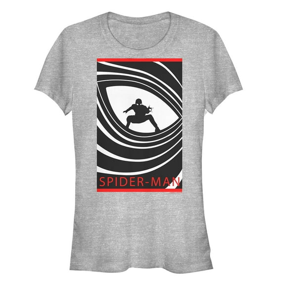 Junior's Marvel Spider-Man: Far From Home Eye Swirl  Graphic Tee Athletic Heather X Large