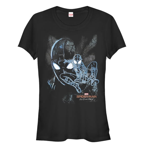 Junior's Marvel Spider-Man: Far From Home Shadow Graphic Tee Black X Large