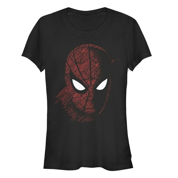 Junior's Marvel Spider-Man: Far From Home Tech Pattern  Graphic Tee Black 2X Large