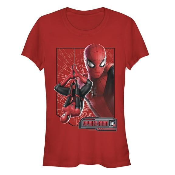 Junior's Marvel Spider-Man: Far From Home Web Frame Graphic Tee Red Medium