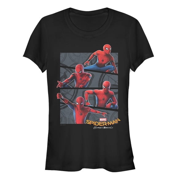 Junior's Marvel Spider-Man: Homecoming Angle Graphic Tee Black Medium