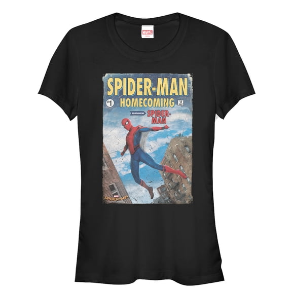 Junior's Marvel Spider-Man: Homecoming Comic Book  Graphic Tee Black Medium