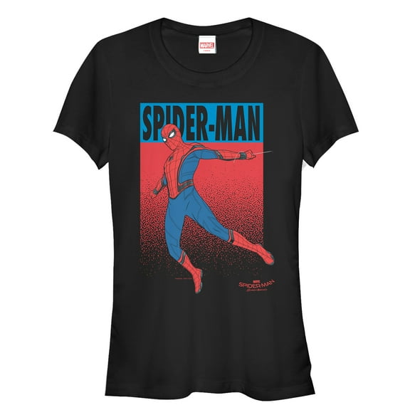 Junior's Marvel Spider-Man: Homecoming Dot  Graphic Tee Black Medium