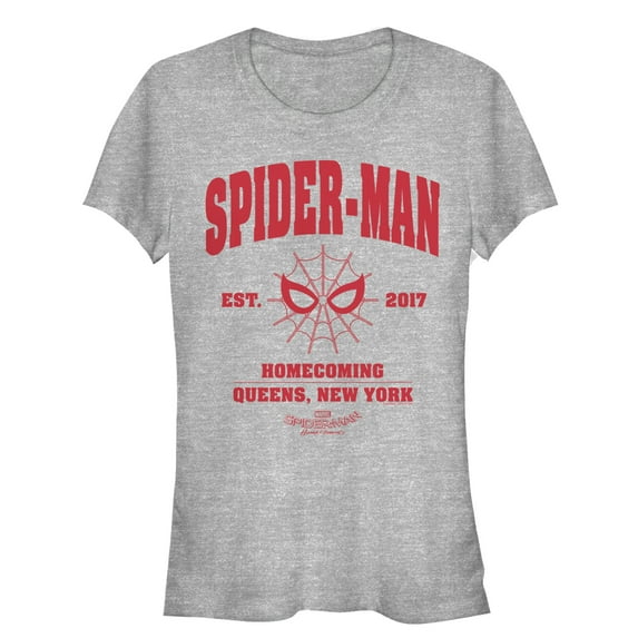 Junior's Marvel Spider-Man: Homecoming Est. 2017 Graphic Tee Athletic Heather Large