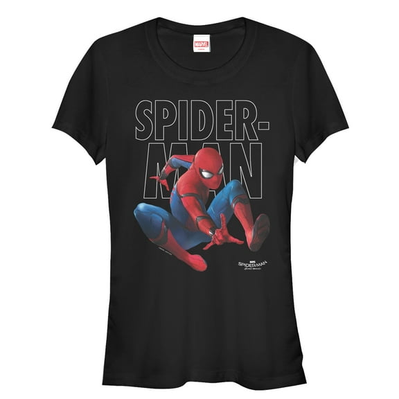 Junior's Marvel Spider-Man: Homecoming Jump  Graphic Tee Black 2X Large