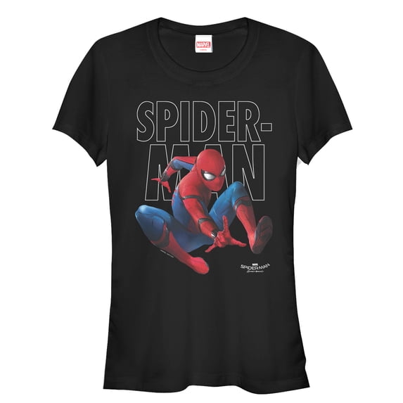Junior's Marvel Spider-Man: Homecoming Jump Graphic Tee Black Medium
