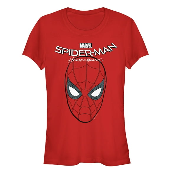 Junior's Marvel Spider-Man: Homecoming Mask Logo Graphic Tee Red X Large