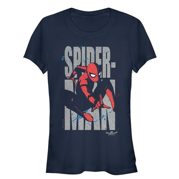 Junior's Marvel Spider-Man: Homecoming Name Graphic Tee Navy Blue Large