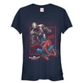 thumbnail image 1 of Junior's Marvel Spider-Man: Homecoming Partner Grid Graphic Tee Navy Blue Large, 1 of 2