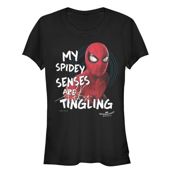 Junior's Marvel Spider-Man: Homecoming Senses  Graphic Tee Black X Large