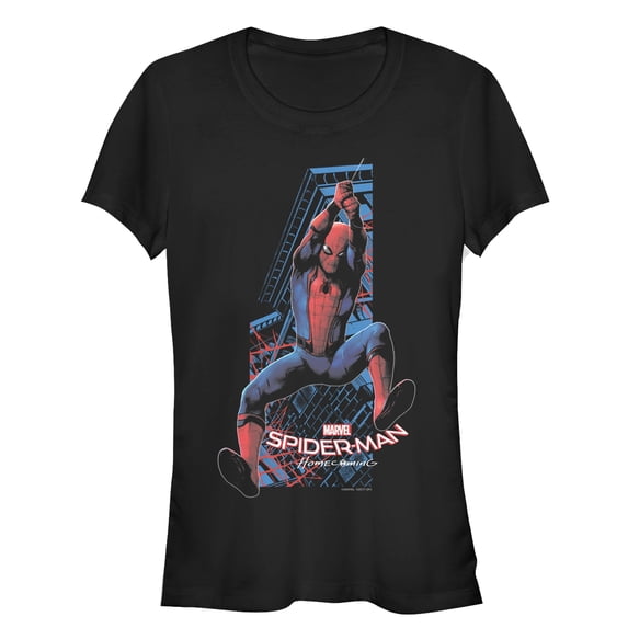 Junior's Marvel Spider-Man: Homecoming Swing Graphic Tee Black Large