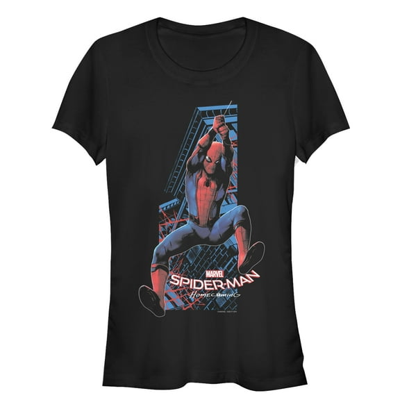Junior's Marvel Spider-Man: Homecoming Swing  Graphic Tee Black Small