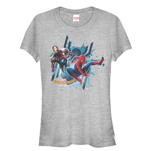 Junior's Marvel Spider-Man: Homecoming Teamwork Graphic Tee Athletic Heather Medium