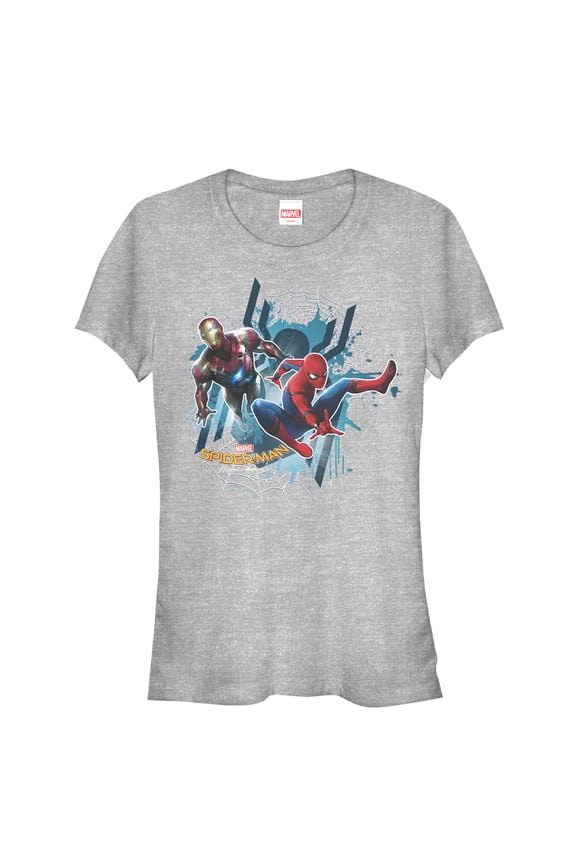 Junior's Marvel Spider-Man: Homecoming Teamwork  Graphic Tee Athletic Heather Small