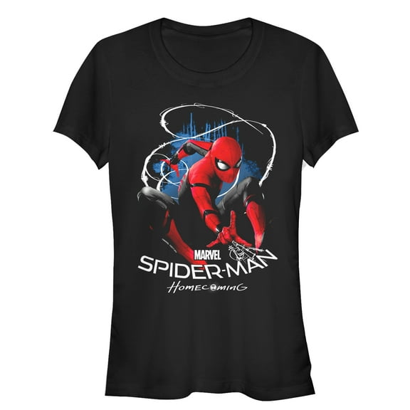 Junior's Marvel Spider-Man: Homecoming Web Lasso  Graphic Tee Black Medium