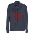 thumbnail image 1 of Junior's Marvel Spider-Man Icon Badge  Cowl Neck Sweatshirt Navy Blue Large, 1 of 3