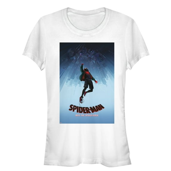Junior's Marvel Spider-Man: Into the Spider-Verse Fall Graphic Tee White Medium