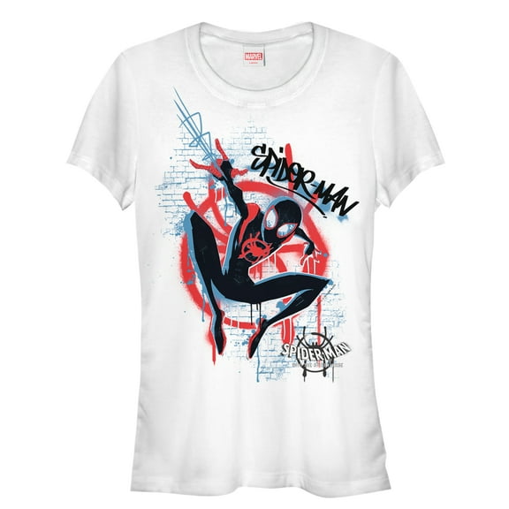 Junior's Marvel Spider-Man: Into the Spider-Verse Graffiti  Graphic Tee White 2X Large