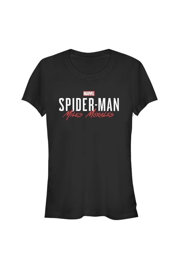 Junior's Marvel Spider-Man: Miles Morales Game Logo Graphic Tee Black Medium