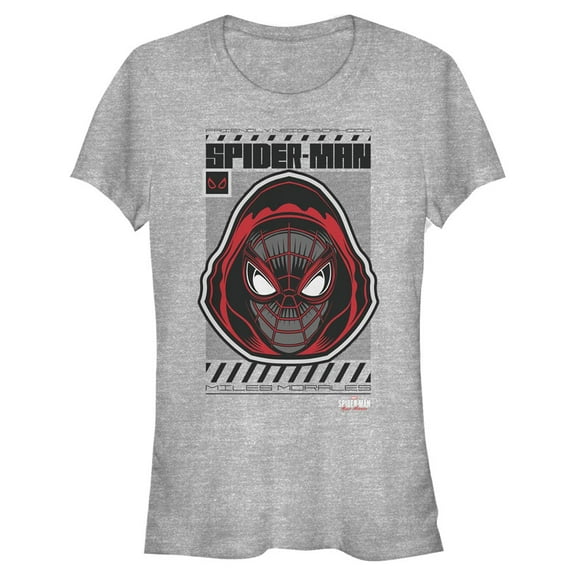 Junior's Marvel Spider-Man: Miles Morales Hooded Hero  Graphic Tee Athletic Heather Small
