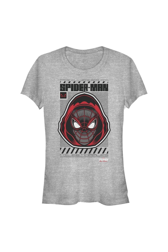 Junior's Marvel Spider-Man: Miles Morales Hooded Hero Graphic Tee Athletic Heather Small
