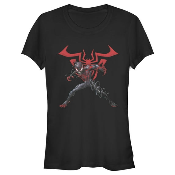 Junior's Marvel Spider-Man Miles Morales Symbol Graphic Tee Black Large