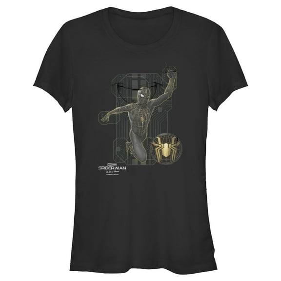 Junior's Marvel Spider-Man: No Way Home Black Suit Tech  Graphic Tee Black Large