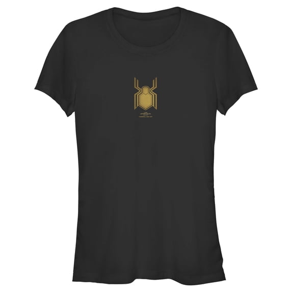 Junior's Marvel Spider-Man: No Way Home Gold Logo Graphic Tee Black Large