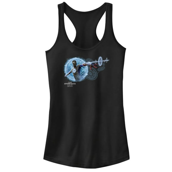 Junior's Marvel Spider-Man: No Way Home Magic Web  Racerback Tank Top Black Medium