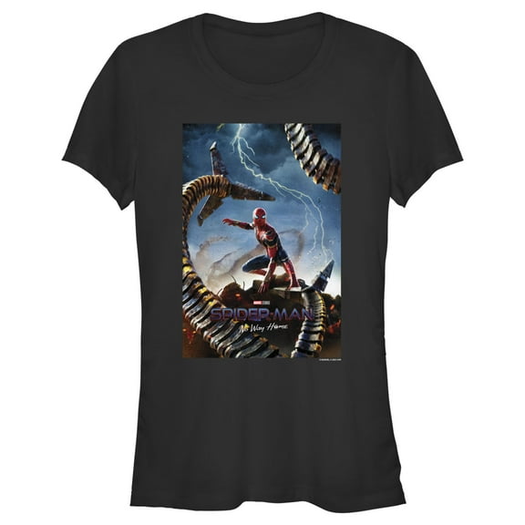 Junior's Marvel Spider-Man: No Way Home Movie Poster Graphic Tee Black X Large