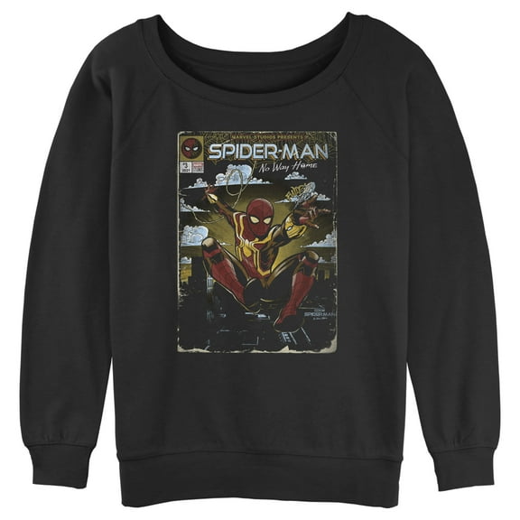 Junior's Marvel Spider-Man: No Way Home Retro Poster  Sweatshirt Black Small