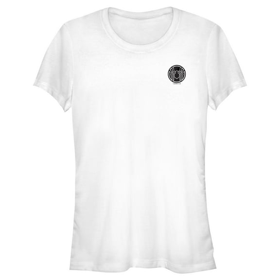 Junior's Marvel Spider-Man: No Way Home Spider Pocket Logo  Graphic Tee White Medium