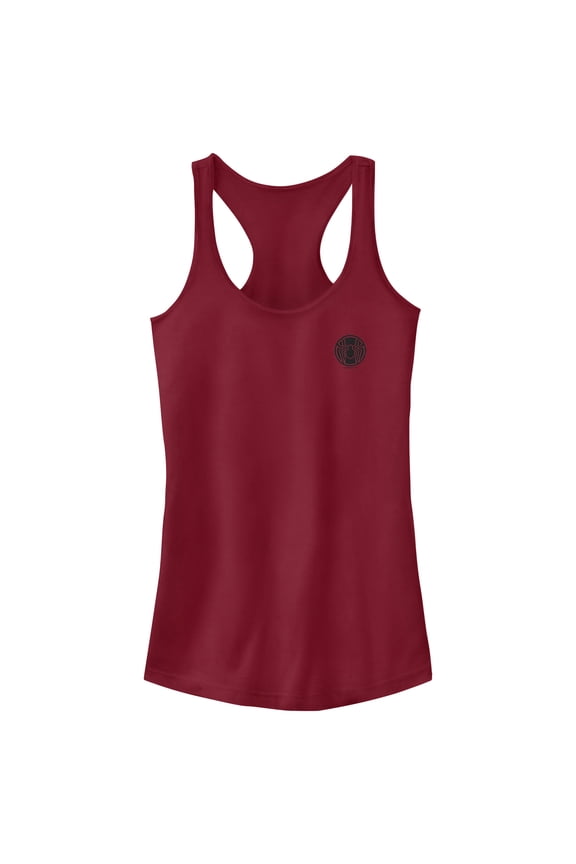 Junior's Marvel Spider-Man: No Way Home Spider Pocket Logo Racerback Tank Top Scarlet X Large