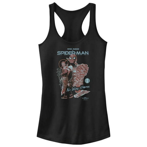Junior's Marvel Spider-Man: No Way Home Unmasked  Racerback Tank Top Black Small