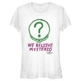 thumbnail image 1 of Junior's Marvel Spider-Man: No Way Home We Believe Mysterio Pink and Green  Graphic Tee White Small, 1 of 3