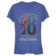 thumbnail image 1 of Junior's Marvel Spider-Man Swinging 18th Birthday  Graphic Tee Royal Blue Small, 1 of 2