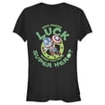 thumbnail image 1 of Junior's Marvel St. Patrick's Day Captain America Who Needs Luck  Graphic Tee Black 2X Large, 1 of 3