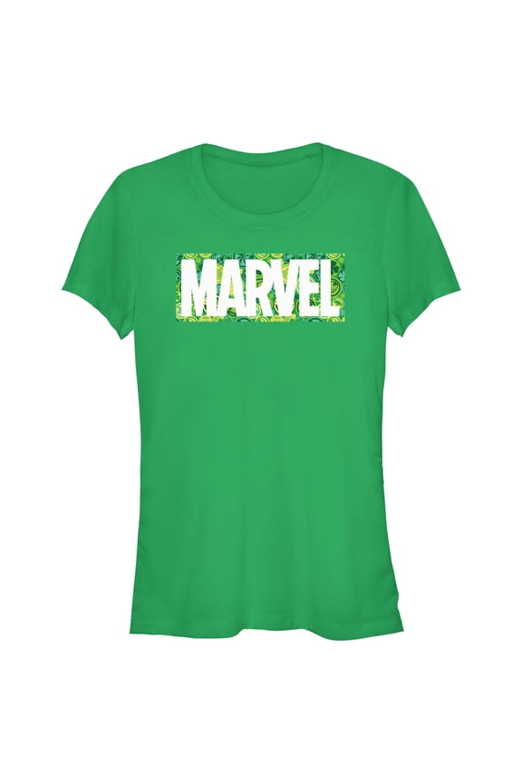 Junior's Marvel St. Patrick's Day Logo  Graphic Tee Kelly Green 2X Large