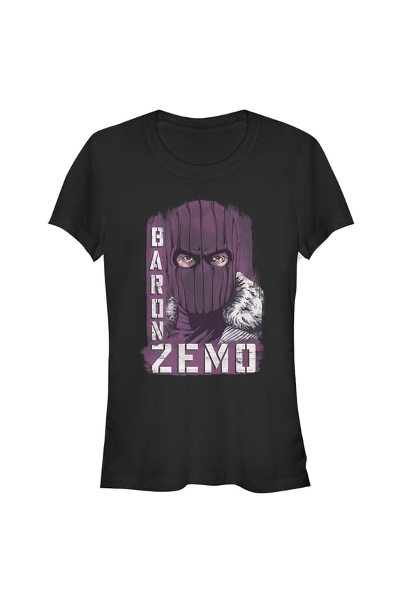Junior's Marvel The Falcon and the Winter Soldier Baron Zemo Close-Up Graphic Tee Black Medium