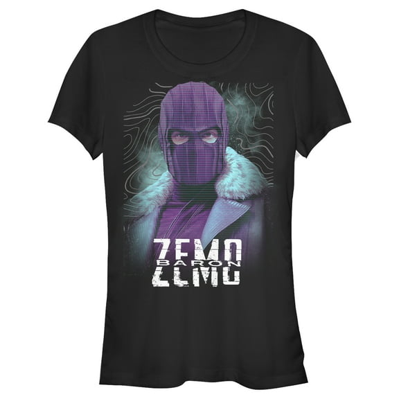 Junior's Marvel The Falcon and the Winter Soldier Baron Zemo Mask Graphic Tee Black Large