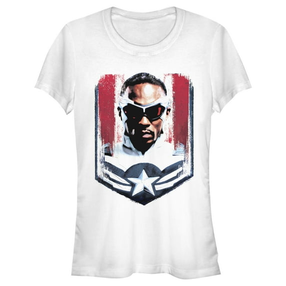 Junior's Marvel The Falcon and the Winter Soldier Captain America Falcon Graphic Tee White Large