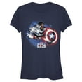 thumbnail image 1 of Junior's Marvel The Falcon and the Winter Soldier Captain America Paint  Graphic Tee Navy Blue X Large, 1 of 3