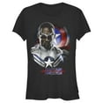 thumbnail image 1 of Junior's Marvel The Falcon and the Winter Soldier Captain America Pose Sam  Graphic Tee Black X Large, 1 of 3