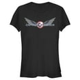 thumbnail image 1 of Junior's Marvel The Falcon and the Winter Soldier Captain America Shield with Wings  Graphic Tee Black 2X Large, 1 of 3